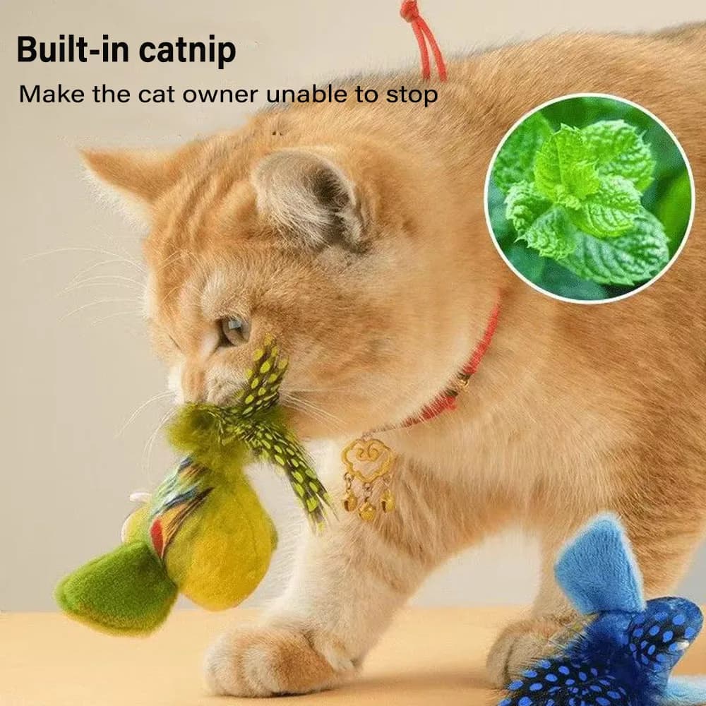 Simulation Bird Cat Toys Cats Interactive Cat Toy Realistic Bird Sound Cat Toy Plush Cat Toy Catnip Cat Toy for Cats Kitten Toy - 4