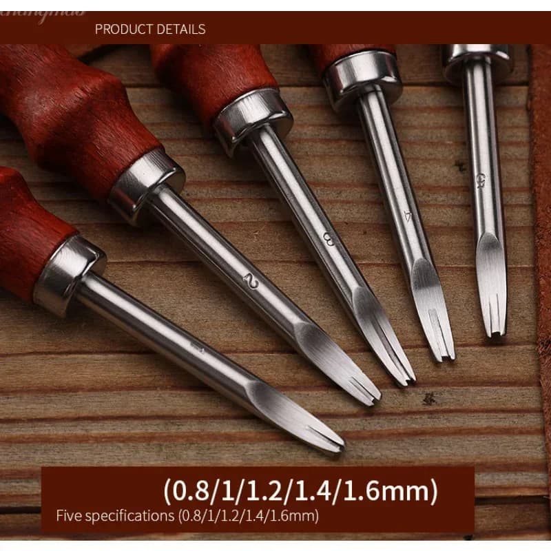 1 قطعة حافة جلدية Beveler سكيفينج الميلا سكين قطع اليد أداة للحرف اليدوية مع مقبض الخشب عدد وأدوات - 4