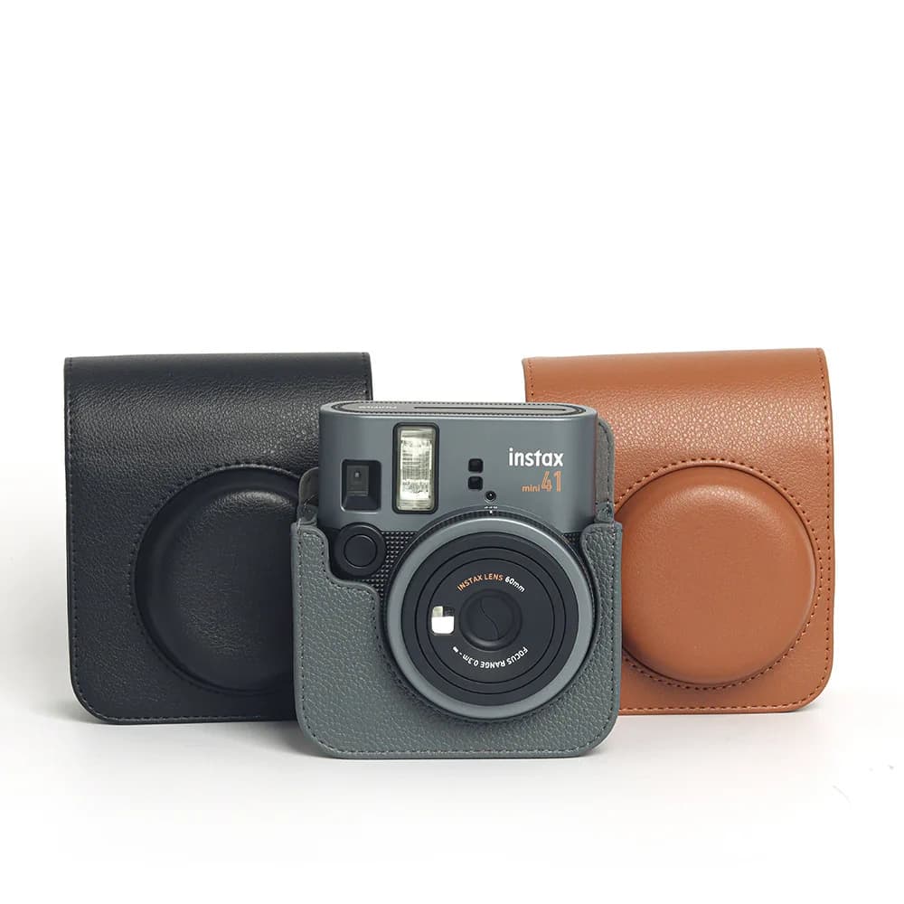 Fujifilm Instax Mini 41 Camera Bag+5Pcs Mini Magnets+Leather Storage Box Retro Leather Crossbody Bag Accessories Brown / Black - 3