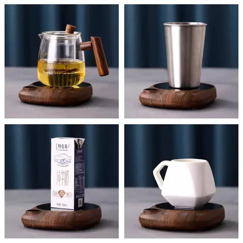 Electric Beverage Heating Plate 200W Smart Milk Tea Coffee Cup Mug Warmer for Desk 5 Temperatures with Timer Automatic Shut Off - 3