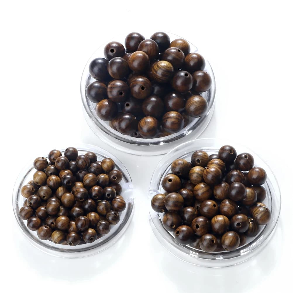 Wooden Buddha Beads 6 8 10MM Natural Black Pear Rosary Meditation Yoga Jewelry Making Diy Healing Bracelets Necklace Accessories - 5