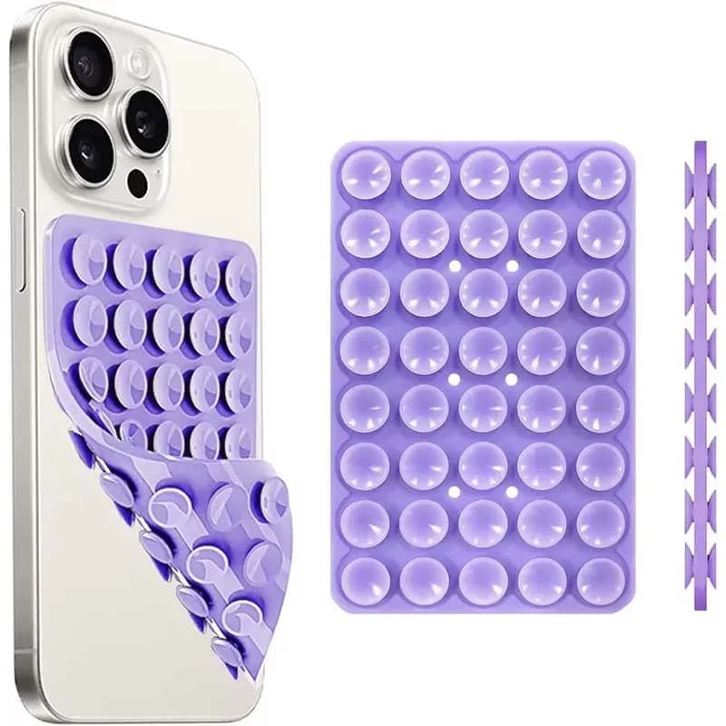 حامل هاتف بتصميم كوب شفط سيليكون مزدوج الوجهين، قبضة قوية بدون استخدام اليدين لالتقاط السيلفي والفيديوهات لهواتف آيفون وأندرويد - 6