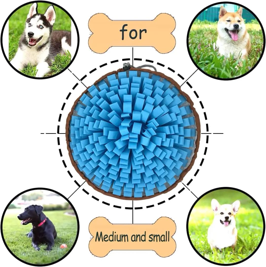 Dog Snuffle-Mat Slow-Feeder-Bowl - Simulating Grassland for Boredom, Encourages Natural Foraging Skills for Pet - 6