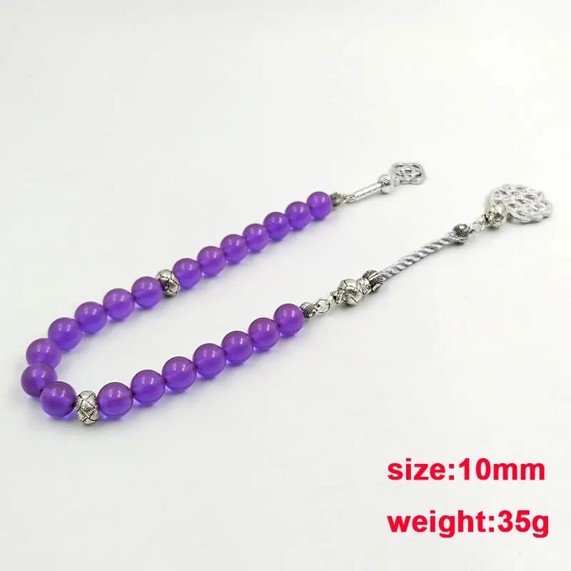 Tasbih purple Resin Turkish fashion Bracelet Accessories on hand prayer beads Eid Gift misbaha - 5