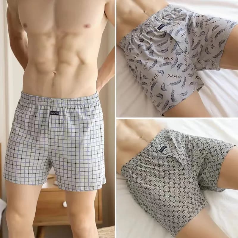 Big Underpants Pajama Bottoms at home High waist Allo pants plus size boxer briefs for men cotton slacks all high-waisted boxers - 4