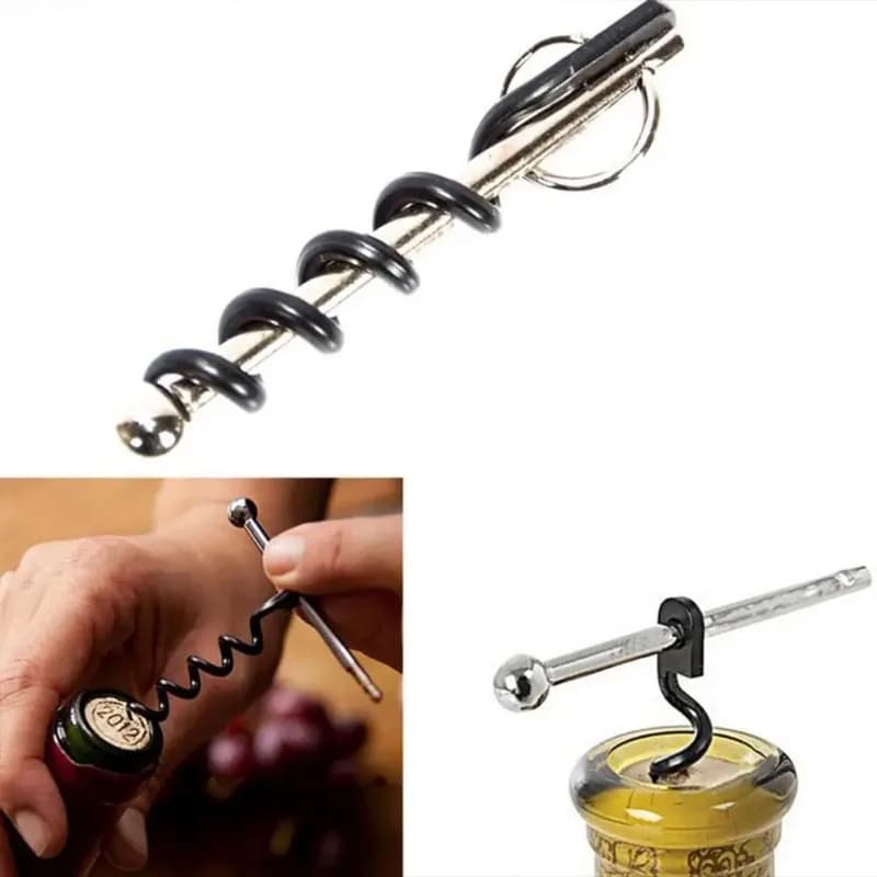 Outdoor Mini EDC Red Wine Bottle Opener, Corkscrew Bottle Opener Keyring Tool, Multi-Functional Camping Survival Equipment