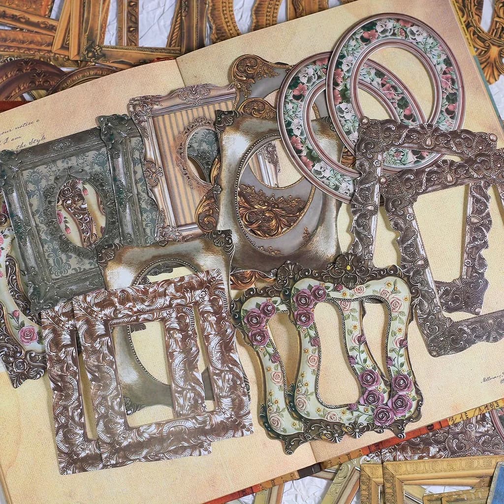 جورنام، 80 ملصق ورقي بإطار عتيق، لصنع المجلات والكولاج، لوازم سكرابوكينغ - 4