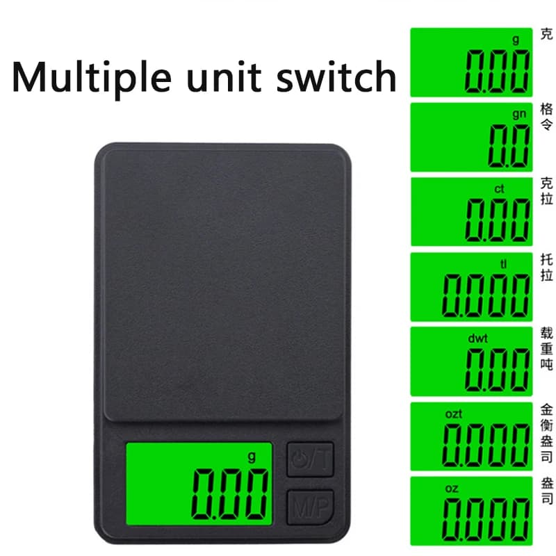 ميزان جيب رقمي عالي الدقة 0.01 جرام - 100/500 جرام، مثالي للمجوهرات وأعمال المطبخ الدقيقة - 6