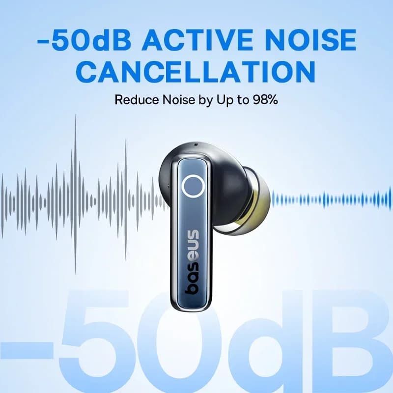 سماعات الأذن اللاسلكية Baseus Bowie 30 عزل ضوضاء 50dB وقت تشغيل طويل 65 ساعة سماعات بلوتوث 5.3 ميكروفونات 6 مكالمات واضحة بتقنية الذكاء الاصطناعي صوت جهير قوي - 2