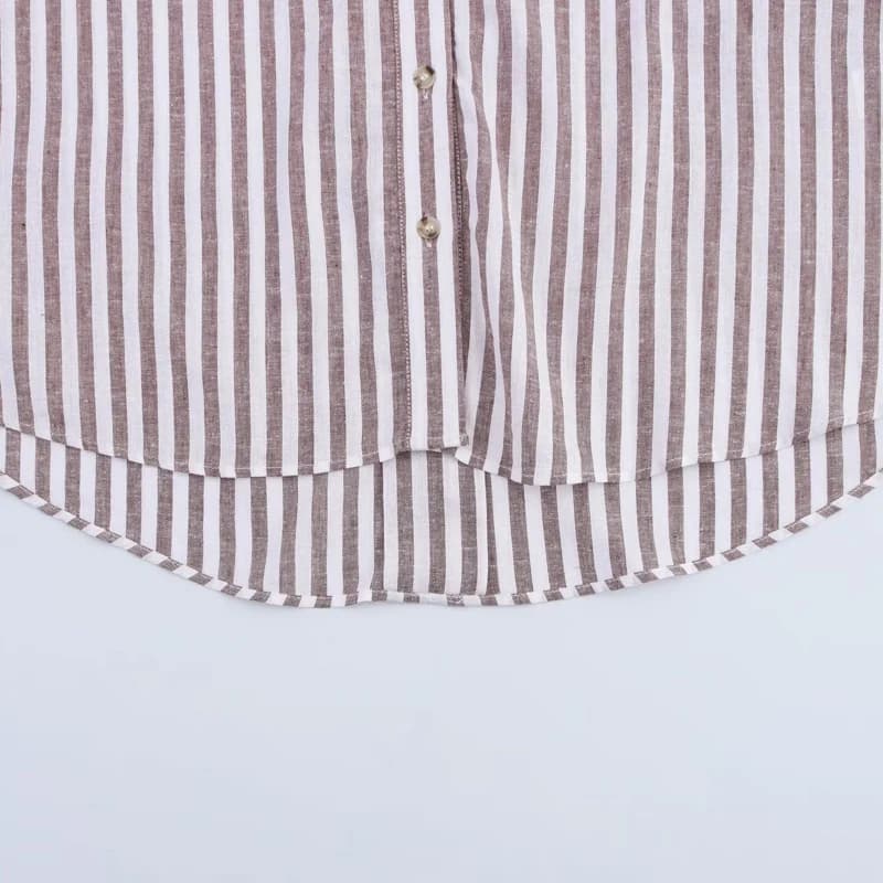 HXAO Women's Shirt Oversized Blouse Summer Shirt & Blouse Yellow Pink White Striped Shirt Elegant Large Size Long Sleeve Shirts - 6