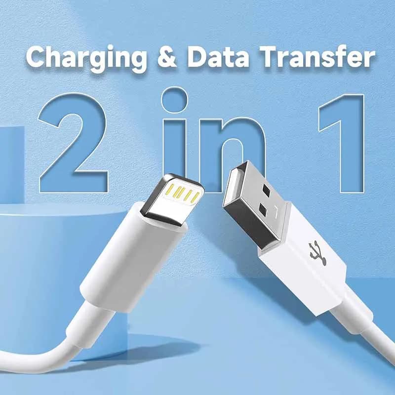 كابل شحن TPE معتمد MFi 1 قطعة 3 قطع USB A إلى Lightning سلك شاحن آيفون متوافق مع iPhone 14 13 12 11 Pro Max - 2