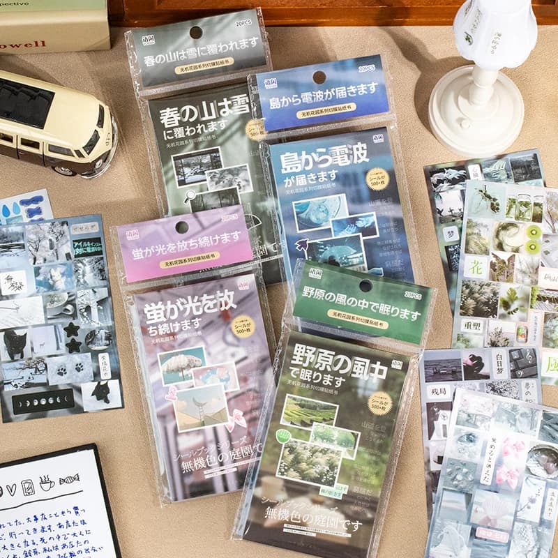 20 ورقة/حقيبة ملصقات على شكل قصاصات، ملصقات يدوية ودفاتر يوميات وزخارف لدفاتر القصاصات