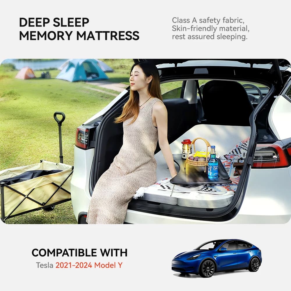 YZ For Tesla Model Y 2021-2026 Camping Mattress  Memory Sponge Mattress Travel Bed Portable In Car Sleeping Outdoor Camping - 2