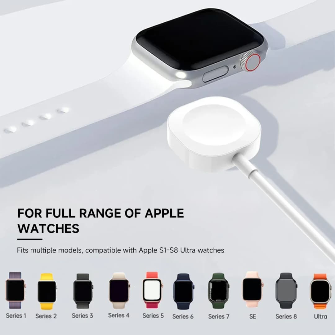 شاحن لاسلكي مغناطيسي سريع من نوع USB A لساعة Apple Watch Ultra Series 9 و8 و7 و6 وSE، كابل شحن من نوع C لساعة iWatch Series 5 و3 و2 - 2