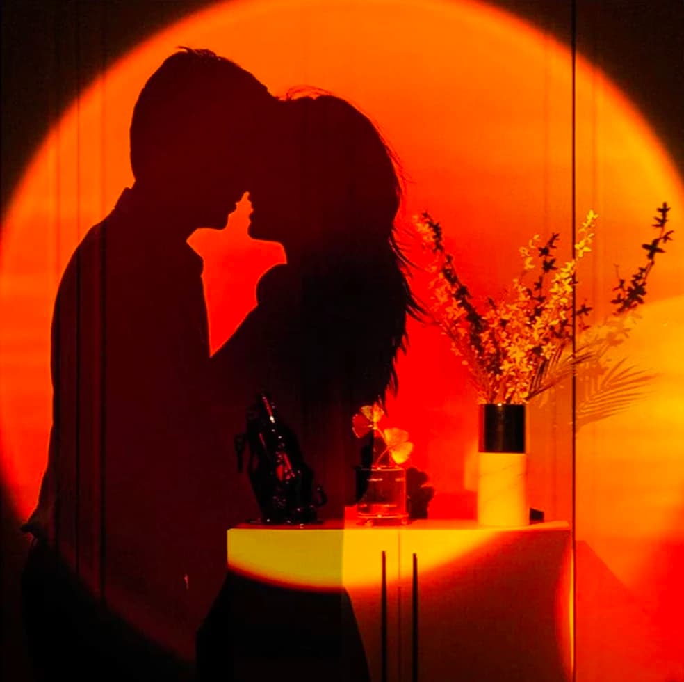 قطعة واحدة مصباح غروب الشمس USB LED بروجكتور إضاءة ليلية نيون قوس قزح إضاءة جو حائط للتصوير ديكور غرفة نوم منزل هدية - 3