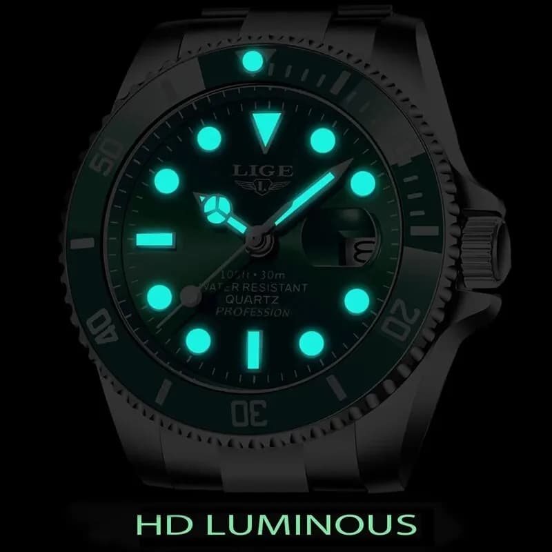 LIGE Top Brand Luxury Fashion Diver Watch Men 30ATM Waterproof Date Clock Sport Watches Mens Quartz Wristwatch Relogio Masculino - 3