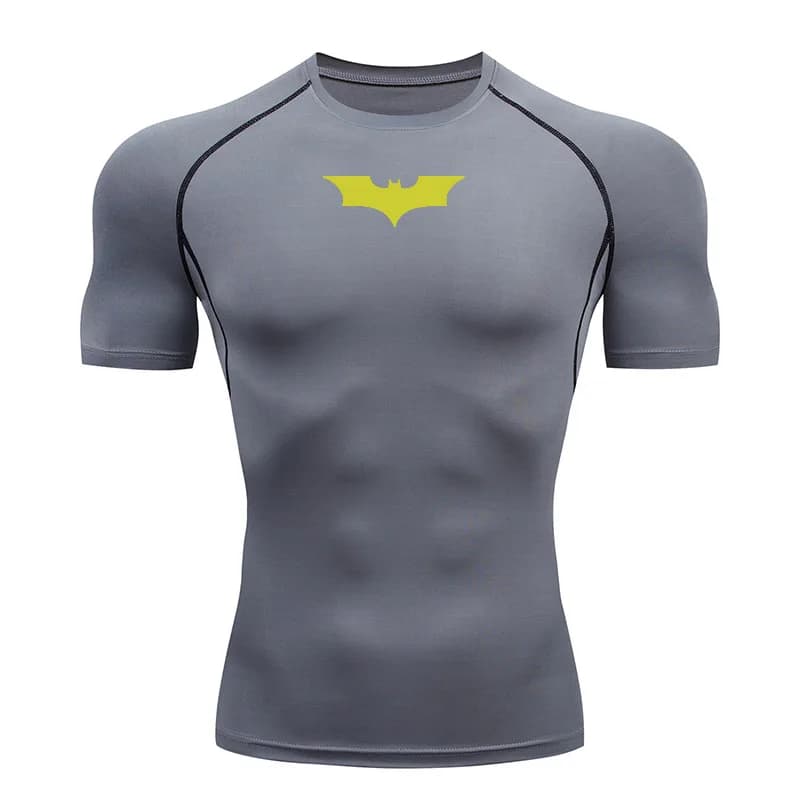 Bat Printed Men's Tight T-Shirt Running Compression Compression T Shirt Gym Fitness Jogging Short Sleeve Male Casual Shirt Tops - 4