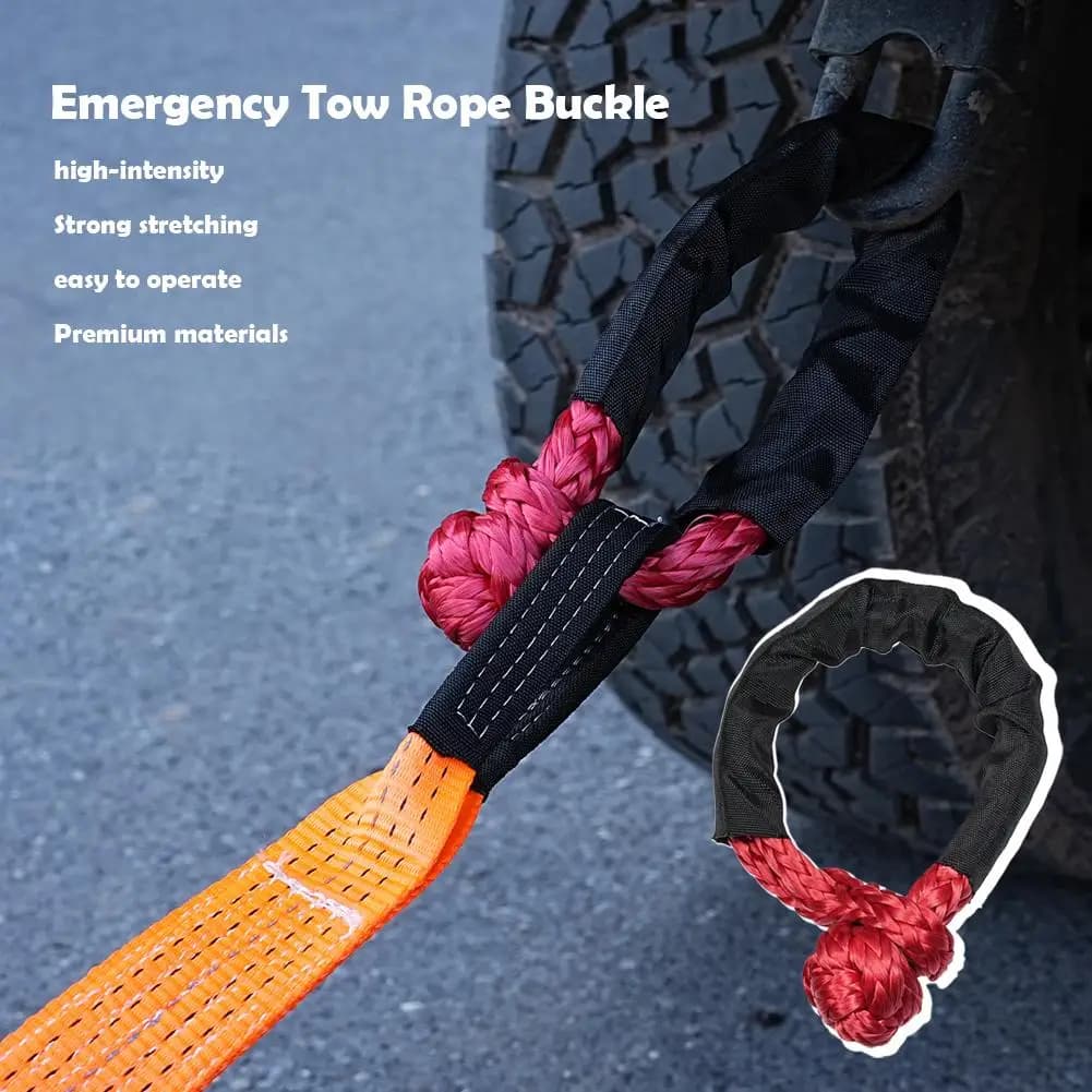 55000lbs Winch RopeSynthetic Soft Shackle Recovery Set Rugged Shackles With Protective Sleeve for Truck Vehicle Recovery - 3