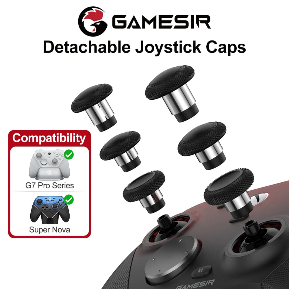 GameSir Joystick Caps for G7 Pro Super Nova Gamepad Accessories 3 Pairs Personalized Caps Smooth Steel Ring Control Experience