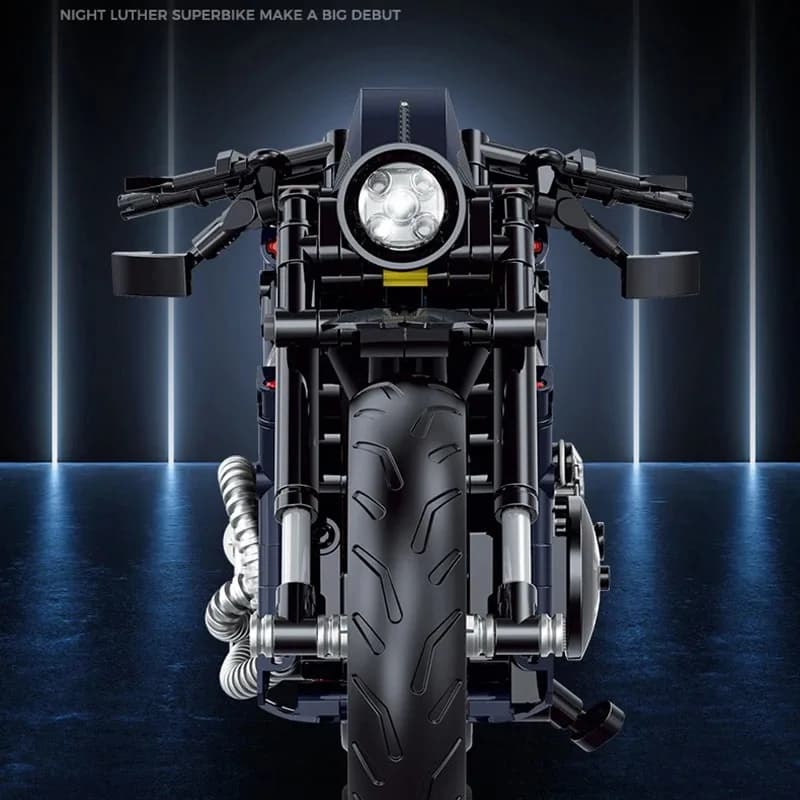 New 1:8 Night Racer Motorbike Building Blocks Sets MOC Bricks Motorcycle Model Christmas Gifts for Boys Kids Children 623pcs - 3