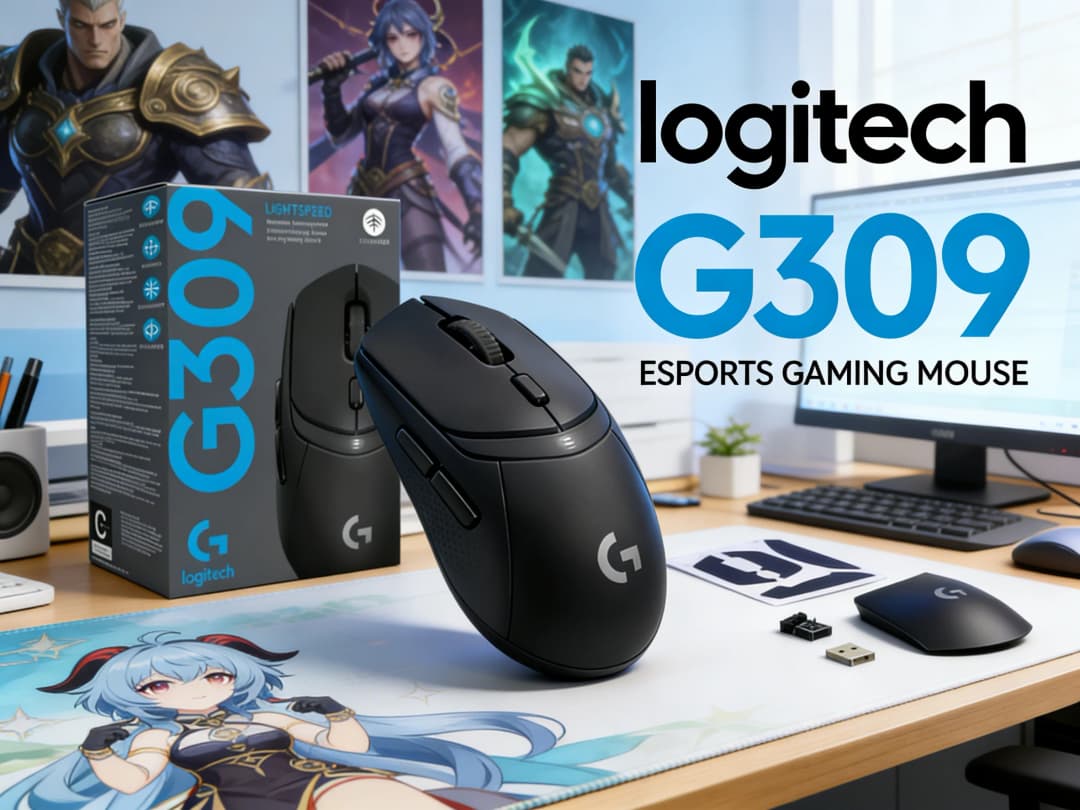 فأرة Logitech G309 Traveler Kamisato Ayaka اللاسلكية، ثنائية الوضع، بلوتوث وLightspeed، للألعاب الإلكترونية، متوافقة مع G102/G203/G304/M220/M170