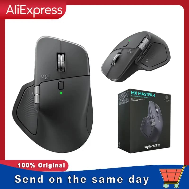 Logitech MX Master 4 Haptic Feedback Actions Ring MagSpeed 8000DPI Ergonomic Wireless Bluetooth Mouse 70Day Battery