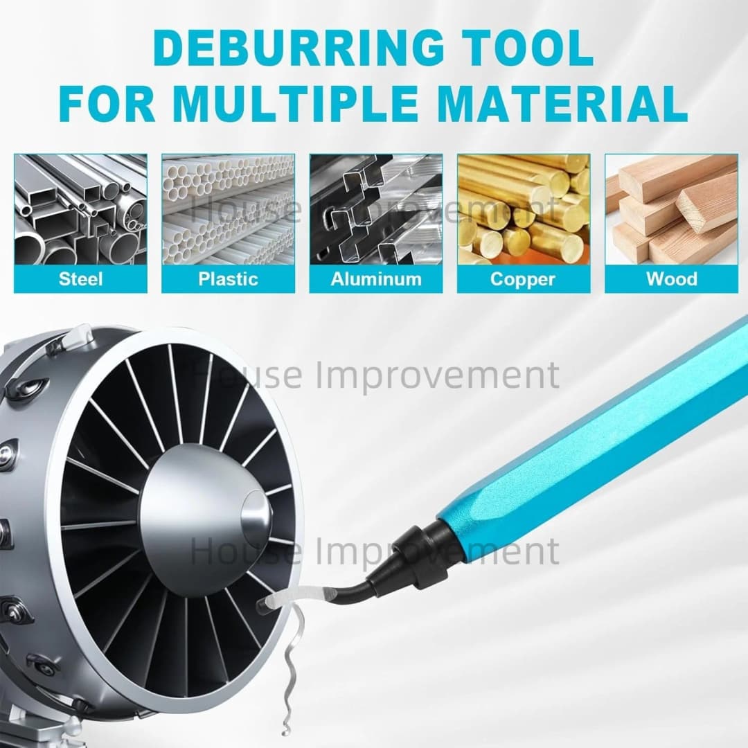 Deburring Tool Set with 11pcs High Speed Steel Swivel Blades Burr Removal Tool for Metal Resin PVC Pipes Copper Plastic Aluminum - 4