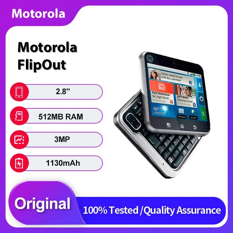 Original Unlocked Motorola FlipOut MB511 3G 1130mAh 512MB RAM 3MP Mobile Phone
