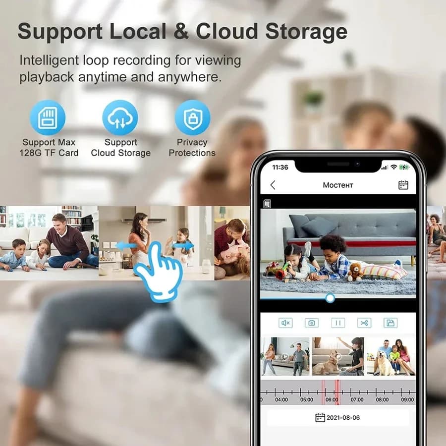 كاميرا مراقبة على شكل مصباح E27 رؤية ليلية ملونة تتبع تلقائي للبشر تكبير شاشة أمنية داخلية واي فاي كاميرا IP صغيرة - 2