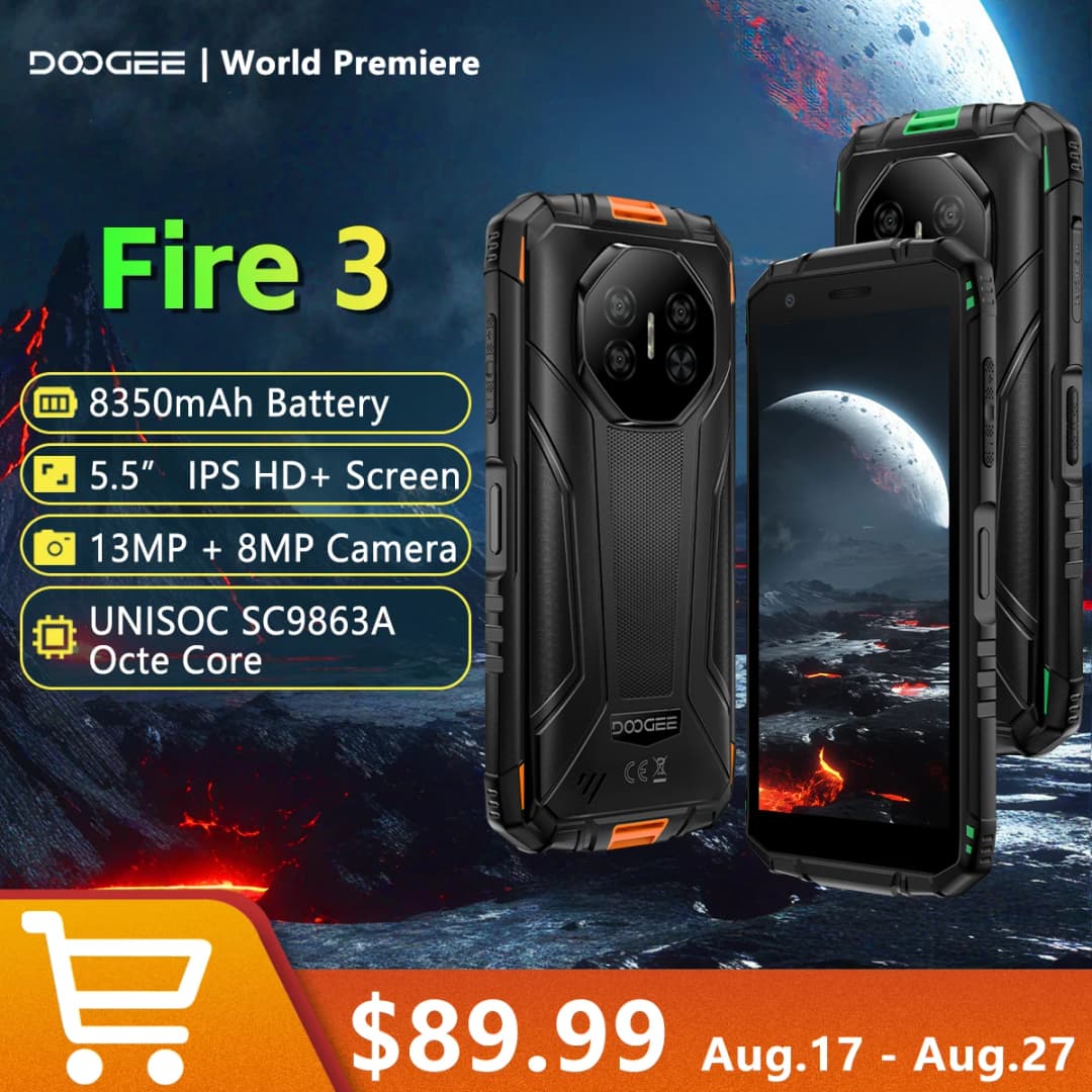 【World Primiere】Doogee Fire 3 Rugged Phone 12GB+64GB 8350mAh Battery 5.5" HD+ Screen 13MP+8MP  NFC Android 15 Smartphone - 2