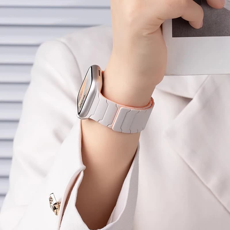سوار سيليكون مغناطيسي لساعة Apple Watch Ultra 2، مقاس 49 مم و45 مم و41 مم، سوار لساعات Iwatch Series 9/8/7/6/SE/5/4، مقاس 38 مم و42 مم و44 مم و40 مم - 4