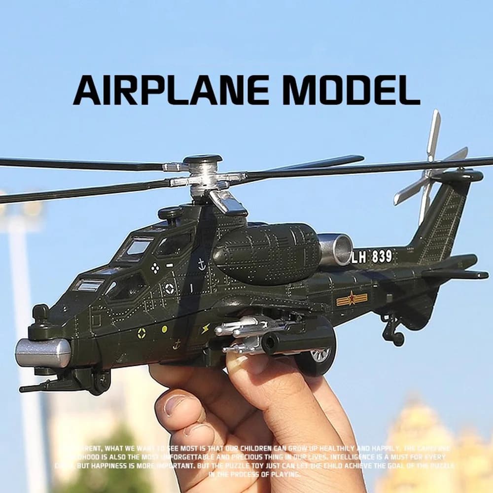 نماذج طائرات CAIC Z-10 بطول 25 سم لعبة سبائك مصبوبة مقاتلة جسم معدني صوت وإضاءة سحب للخلف طائرات تجميع هدايا أعياد ميلاد