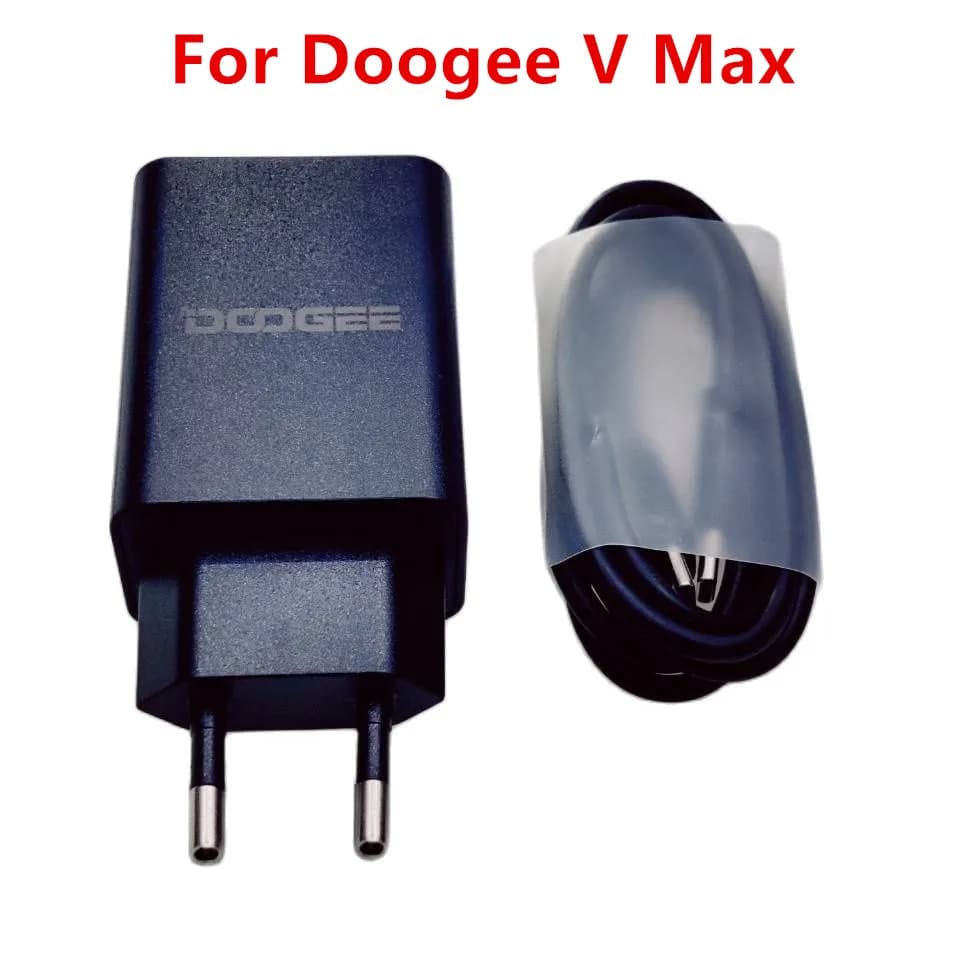 شاحن سفر سريع أصلي DOOGEE V MAX VMAX 6.58 بوصة محول تيار متردد 5V 3A محول قابس EU + كابل سلك Type-C USB