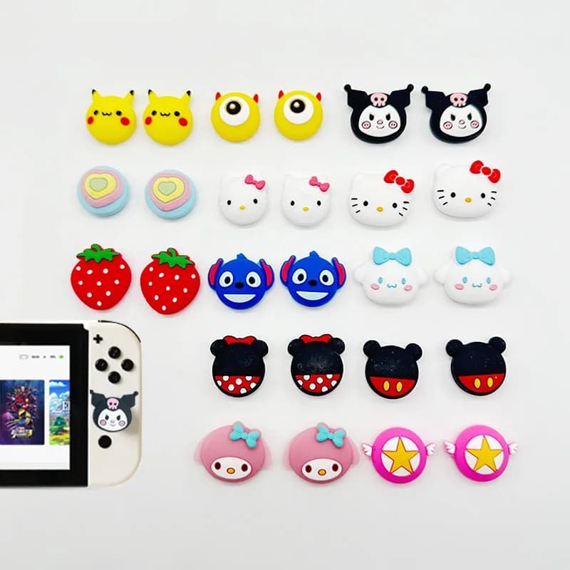 غطاء قبضة عصا التحكم Sanrio Hello Kitty لجهاز Sony PS5 PS4 PS3 Xbox One/360 Slim Series X/S Switch NS Oled