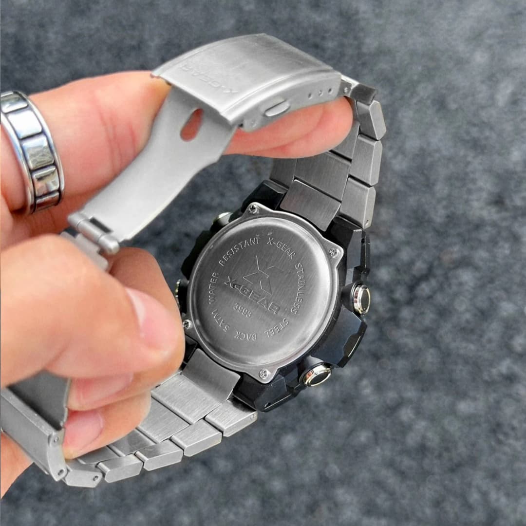 Men's Multi-Functional Stainless Steel Watch with Alarm Reminder Night Light Water Release And Rotating Windmill Feature - 6