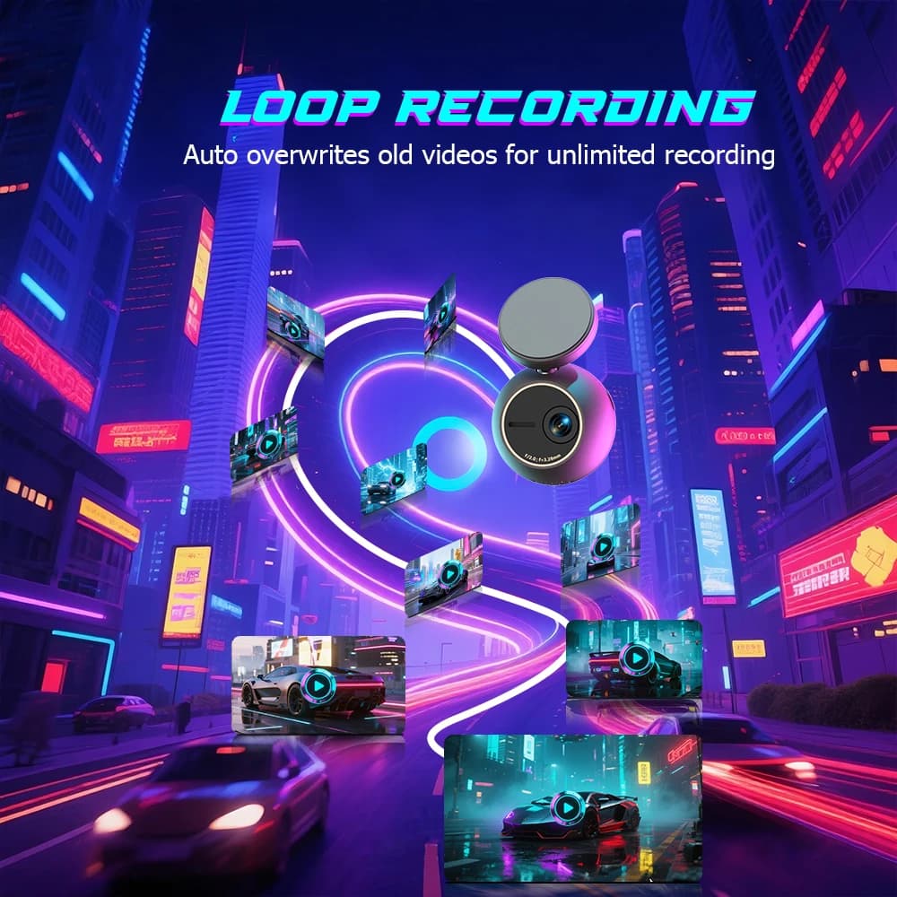 كاميرا لوحة قيادة KAWA Tiny مسجل فيديو بدقة 2K، مسجل فيديو للسيارة MINI ORB، كاميرا سيارة بتحكم صوتي، دوران 360 درجة، قلب الفيديو 180 درجة، كاميرا لوحة قيادة تلقائية - 3