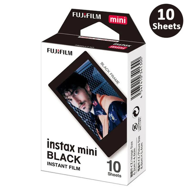 10/20/30 Sheets Genuine Fujifilm Instax Mini 12 Black Frame Film For Instant Mini 11 8, 9 90, 70, 25, 40 Photo Camera SP-2, Evo - 2