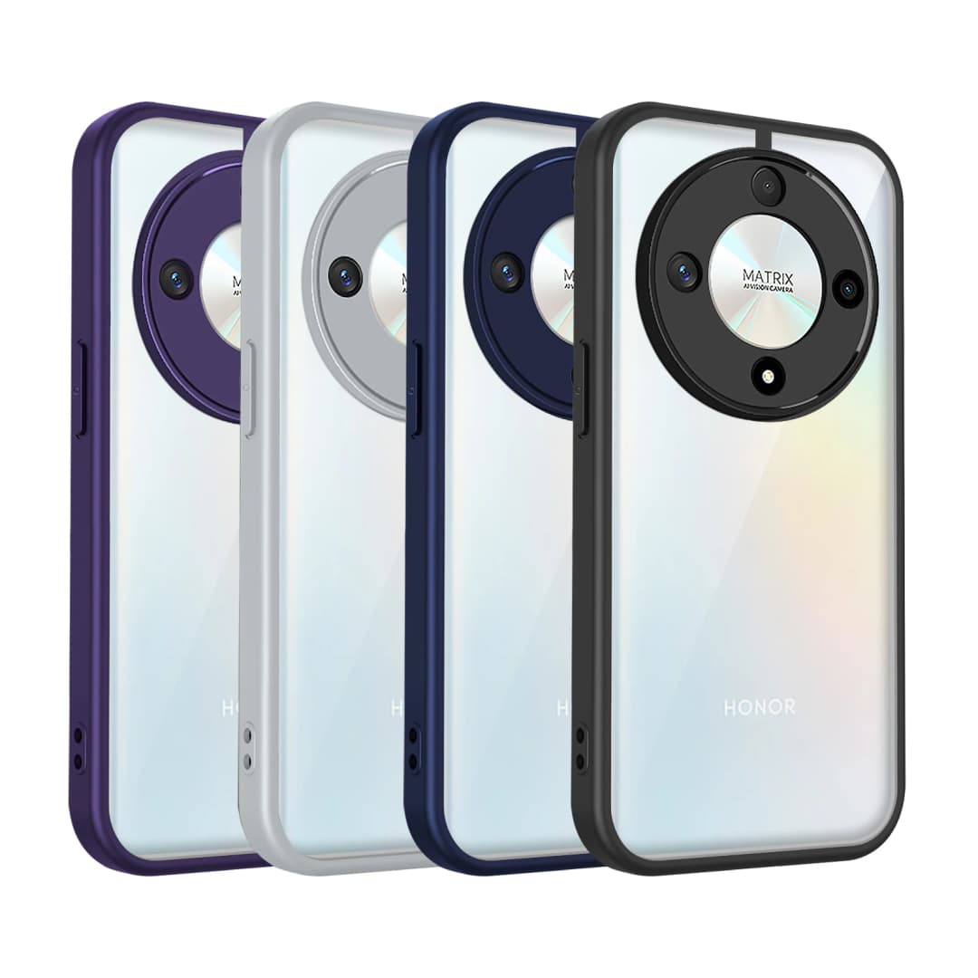 غطاء Honor Magic 8 Lite مع وسادة هوائية، إطار سيليكون مقاوم للصدمات، غطاء خلفي غير لامع شفاف، غطاء هاتف صلب لـ Honor Magic 8 Lite 5G