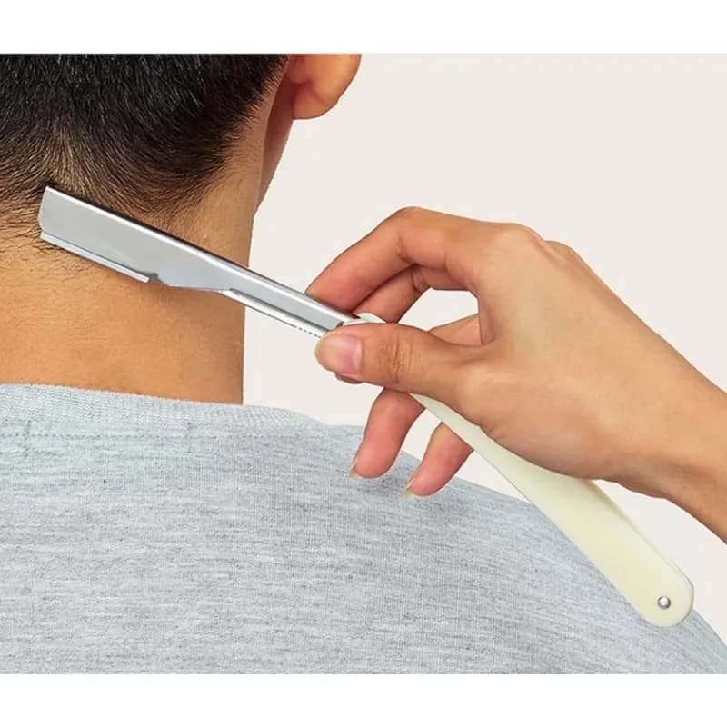 شفرة حلاقة يدوية احترافية، شفرة حلاقة مستقيمة حادة من الفولاذ المقاوم للصدأ، قابلة للطي، أداة قص اللحية مع 10/20/30 شفرة - 5