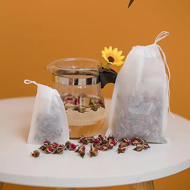 Disposable Teabags Non-woven Fabric Tea Filter Bags for Coffee Spice Tea Bag with Empty Tea Bags With Strings Nylon Filter Bag - 6