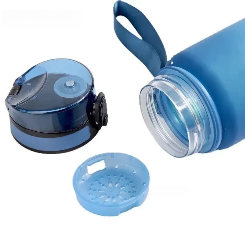 زجاجة ماء شرب غير شفافة بمقبض، مثالية للصالة الرياضية والرياضات الخارجية والتخييم، بألوان متطورة - 6