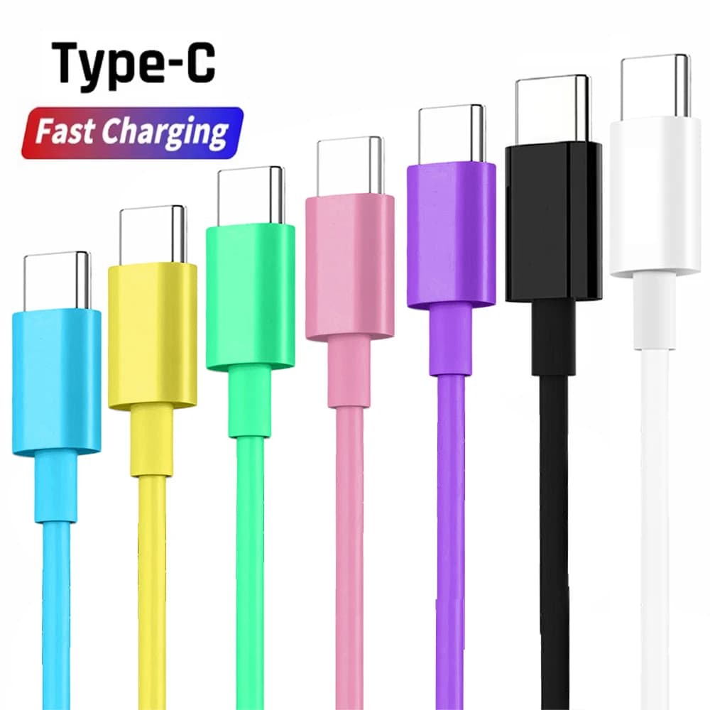كابل USB A إلى النوع C متعدد الألوان لمزامنة التاريخ شحن سريع لهاتف Samsung Huawei Xiaomi Android Type-c خط شحن الهاتف المحمول