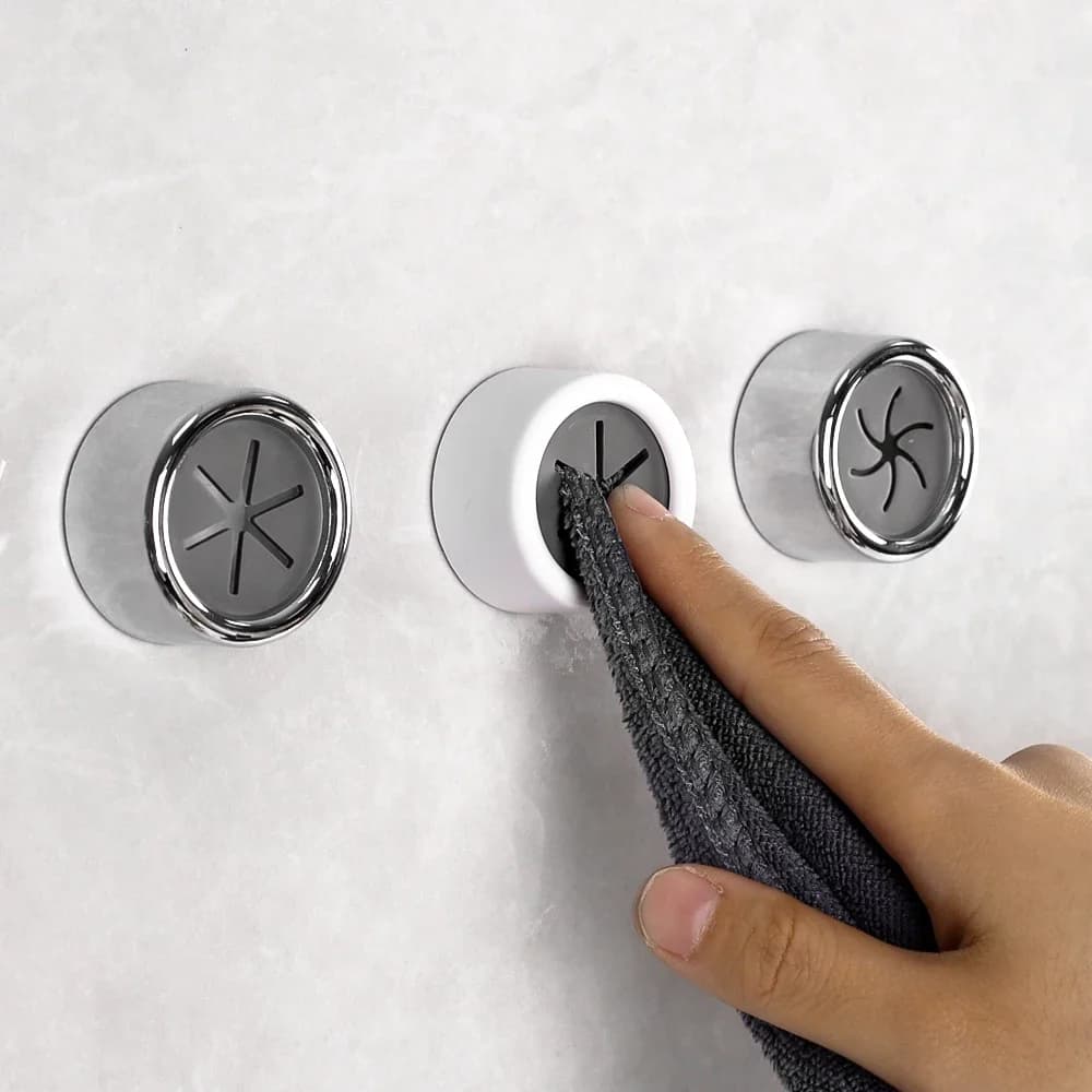 حامل مناشف ذاتي اللصق خطافات سيليكون مثبتة على الحائط رفوف مناشف للمطبخ منظم مشابك تعليق مناشف المطبخ - 2