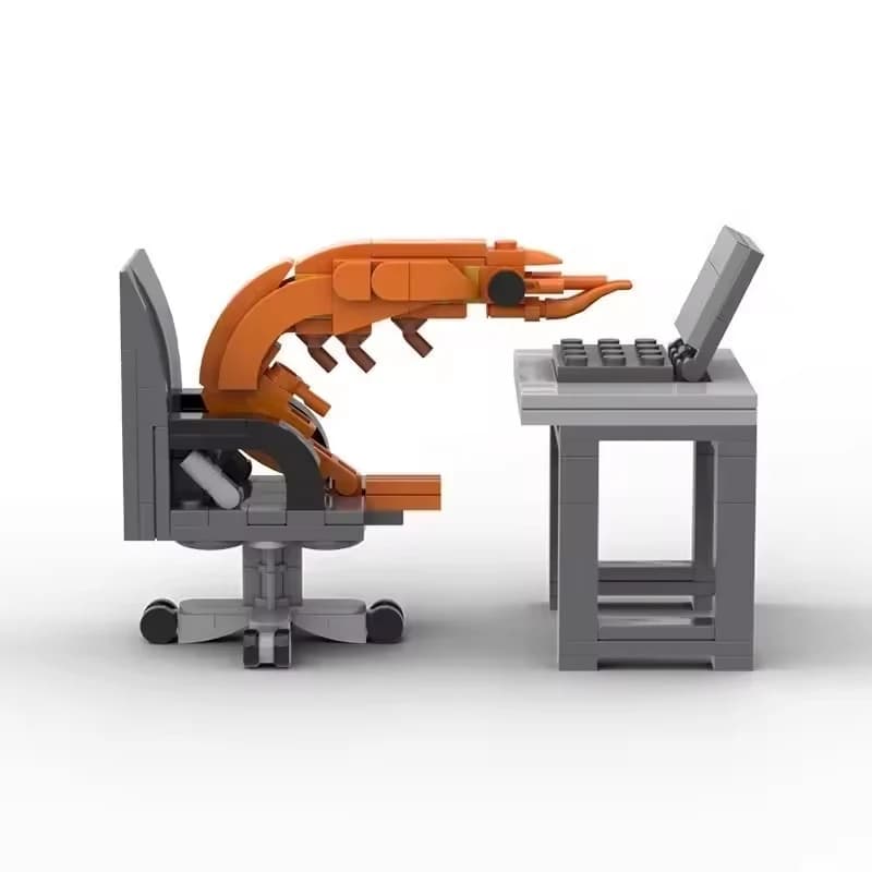 Working Shrimp Model Creative Building Block Set Puzzle Assembly Toy Desktop Decoration Crayfish Brick Gift for Boys Girls - 4