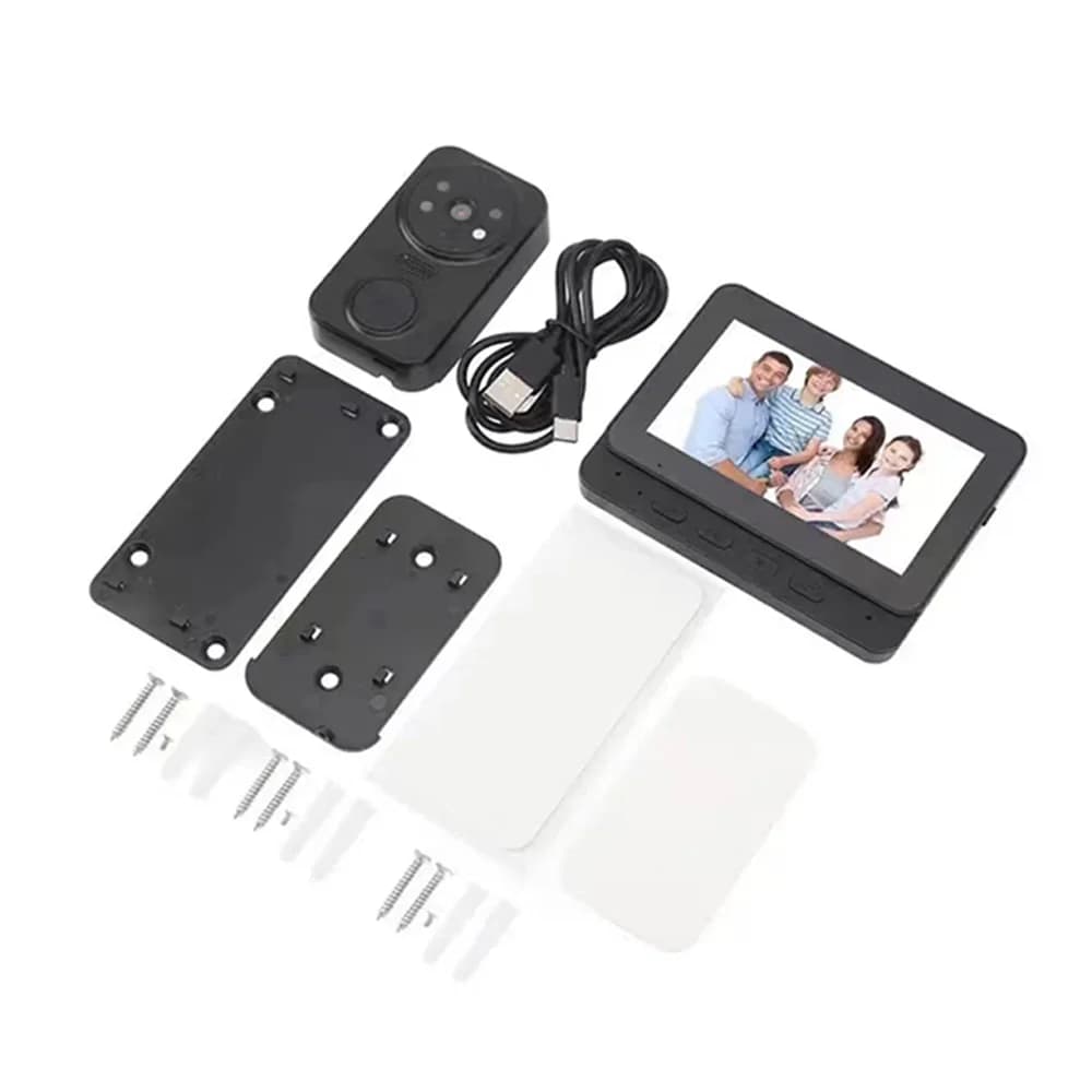 حزمة كاميرا جرس باب فيديو لاسلكية نظام أمان ذكي مع رؤية ليلية WiFi 2.4G كشف حركة HD وتخزين سحابي - 5