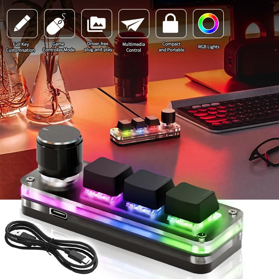 USB لوحة المفاتيح الميكانيكية ألعاب 3 مفاتيح ماكرو مخصص لوحة المفاتيح RGB الألعاب مخصصة البرمجة مقبض لوحة المفاتيح الصغيرة لوحات المفاتيح ل Photoshop