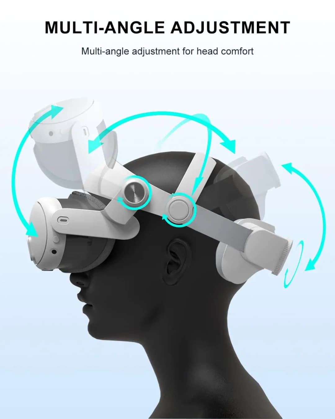 حزام النخبة القابل للاستبدال لسماعات Meta Quest 3 VR لتحسين الراحة وحزام الرأس القابل للتعديل لخوذة ملحقات Meta Quest 3 - 5