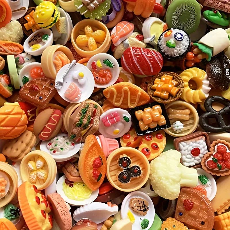 ألعاب طعام صغيرة، راتنج، دمية مطبخ، تمثال طعام صغير، اكسسوارات هالوين