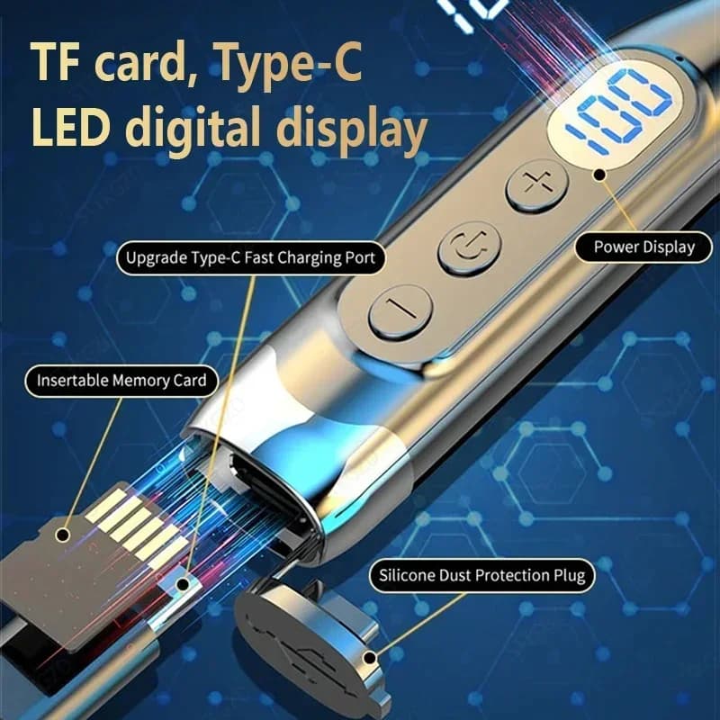 سماعات رأس لاسلكية سماعة بلوتوث حول الرقبة مع ميكروفون بطارية طويلة سماعات أذن عالية الجودة سماعة رياضية لبطاقة TF - 2
