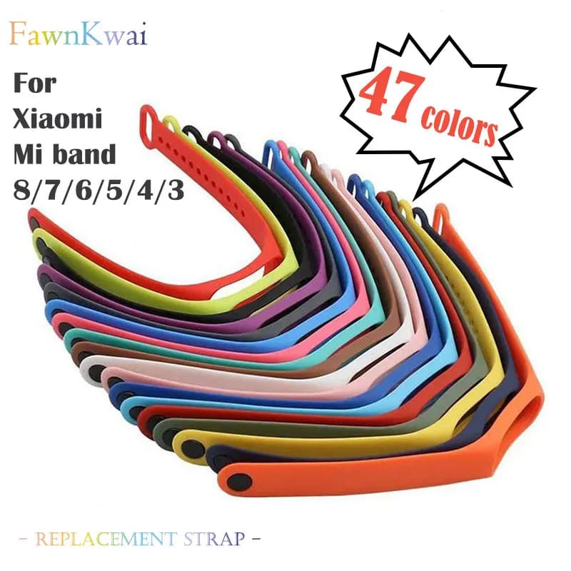 Strap For Xiaomi Mi Band 8 7 6 5 4 3 Smart Watch Wristwatch band Bracelet For Mi Band 3-8 Accessories Silicone Wristband Straps